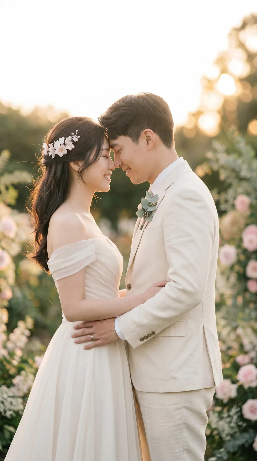 A couple on their wedding day